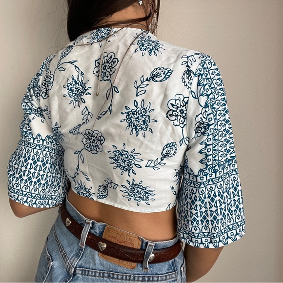 Mandala Wrap Crop Top - Picture 2 of 5